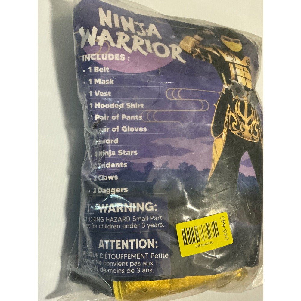 Spooktacular Creations Gold Ninja Warrior Costume Boys Small Black Gold 16pc Set - Picture 4 of 7